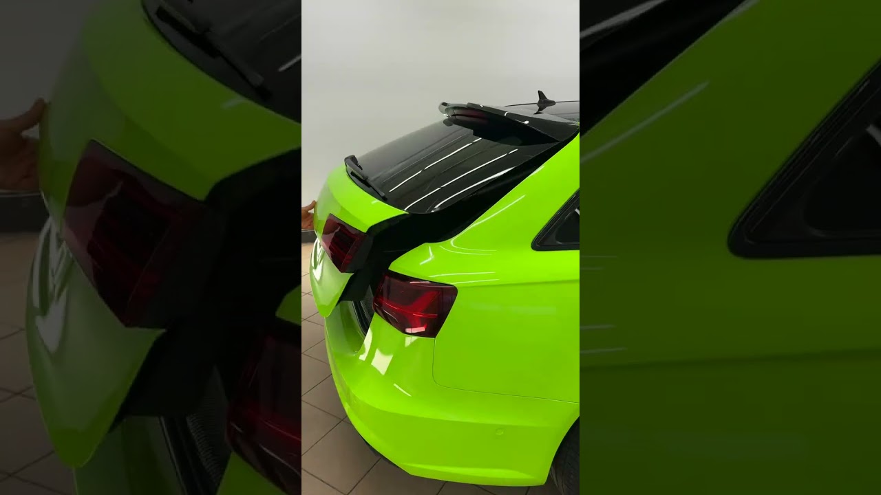 Green Rear Spoiler Vinyl Wrap: Audi A6 Accent Test 💚⚡