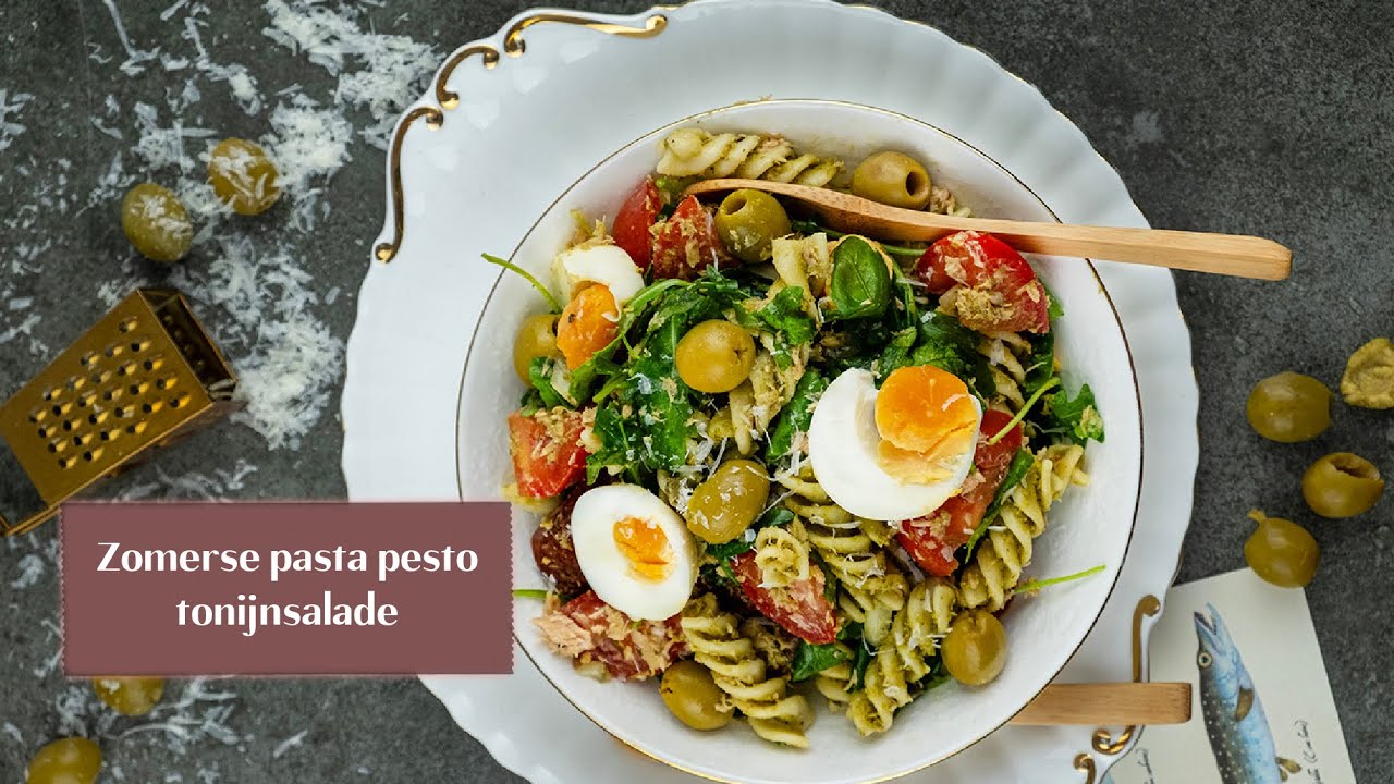 Zomerse pasta pesto tonijnsalade