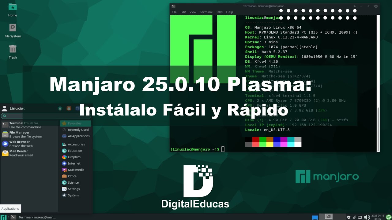Manjaro 25.0.10 Plasma: Instálalo Fácil y Rápido 🟢🔥