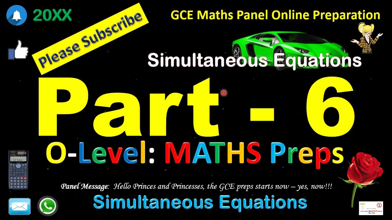Simultaneous Equations| GCE OL Maths Tutorials| Elimination | Substitution| Graphical | Matrix