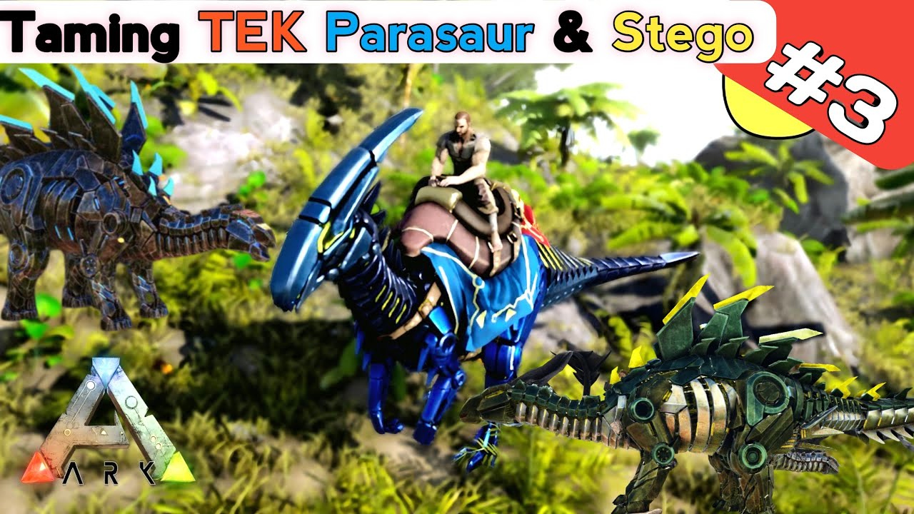 Taming Tek Parasaur and Stegosaurus in Ark Ultimate Mobile Edition | Ark Revamp Gameplay |Hindi (#3)
