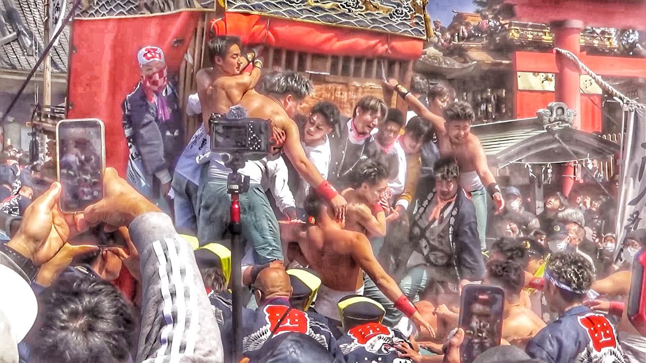 《けんか祭り🤜💥🤛》 【乙川祭り 2026】 始楽 山車 坂上げ！ 『若手の激しい喧嘩と梶を奪い合い』   2026.3.21 愛知県半田市 乙川八幡社