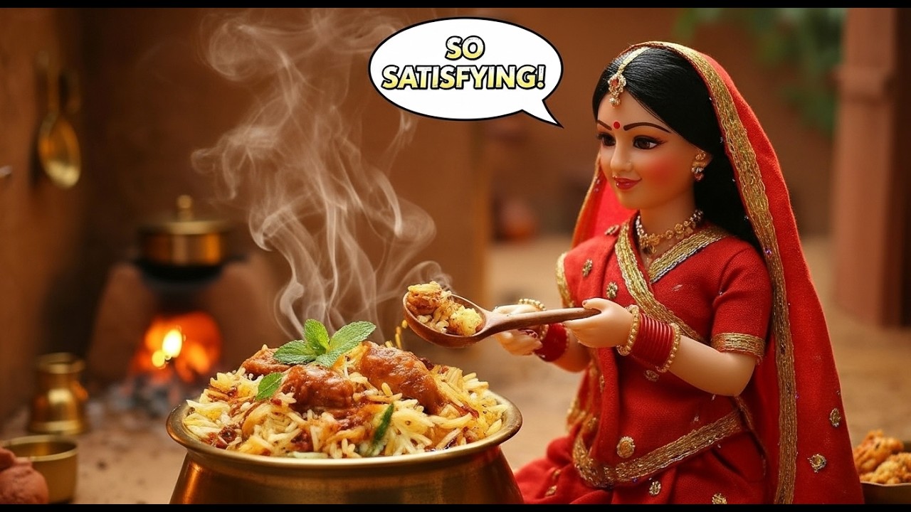 Miniature Doll Biryani Cooking ASMR  Indian Village Tiny Kitchen Recipe