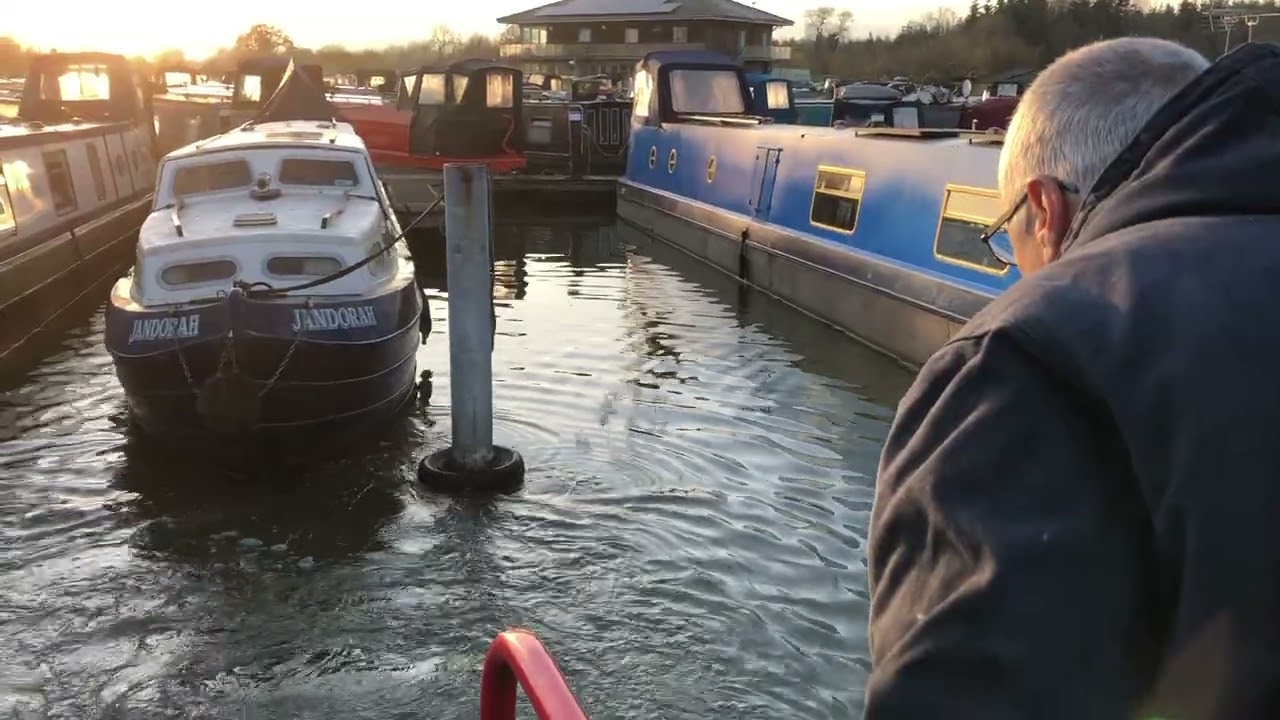 parking my 50 ft narrowboat in the marina.