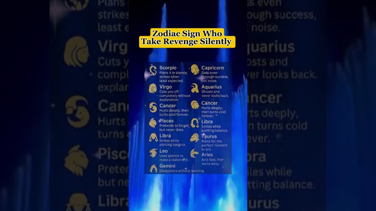 ZODIAC SIGNS WHO TAKE REVENGE SILENTLY #zodiac #tips  #zodiacsigns  #horoscope ##shorts #lifestyle