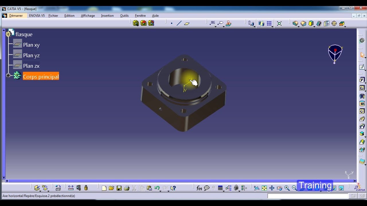 Training: Catia v5 flasque (exercice 6)