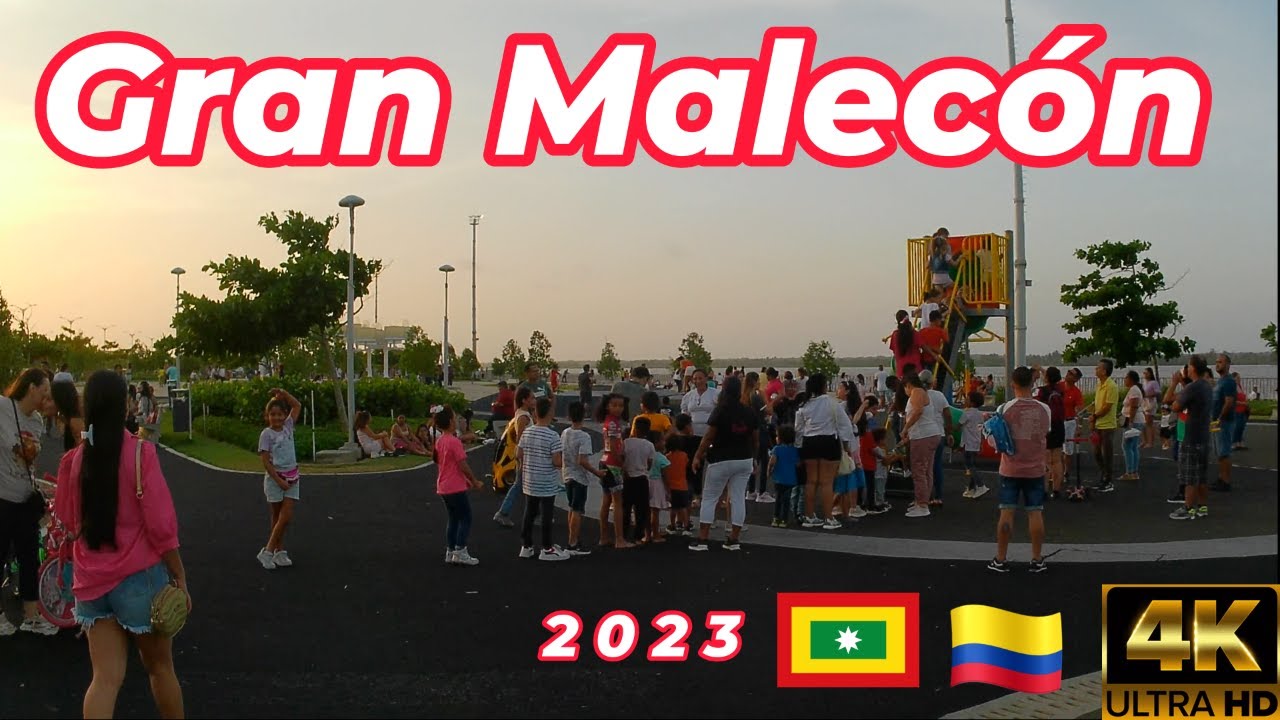 [4K] GRAN MALECON 🪁🌴🚣  , BARRANQUILLA, COLOMBIA WALKING TOUR (AUGUST 2023)