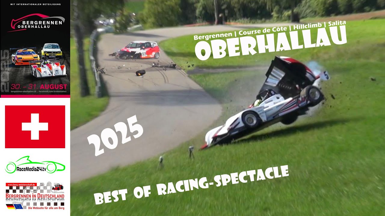 Oberhallau Hillclimb 2025 | Best of Crash Spectacle V8-Sound | Чемпион Швейцарии | RaceMedia24.tv