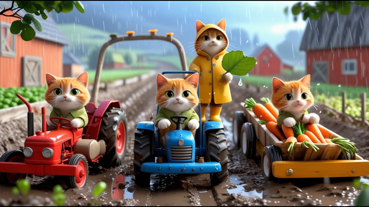 Mama Cat Trims Fur on the Farm and Makes Tiger Hat For Kittens At Home🐾🎩🐯