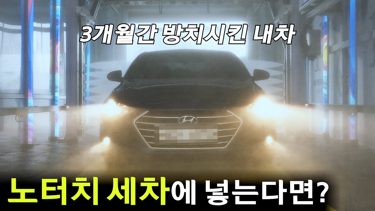 3개월동안 세차 못 한 아반떼 자동 노터치세차 즐겨봤습니다