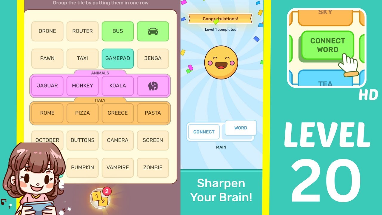 Connect Word Level 20 Answers Walkthrough