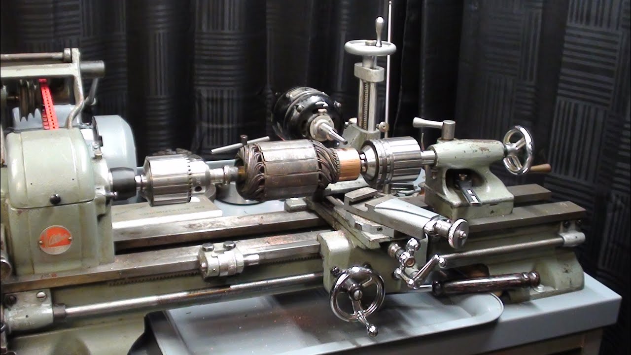 Truing Armatures on 618 Atlas Lathe #1026 tubalcain undercutting commutator mica craftsman
