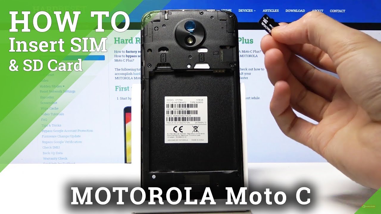 How to Insert Nano SIM & Micro SD Card in MOTOROLA Moto C - SIM Installation