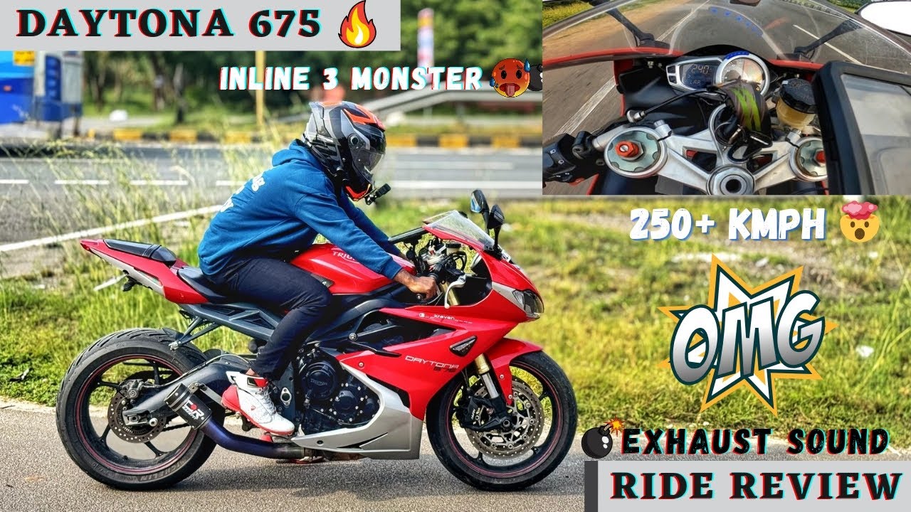 DAYTONA 675🔥/MODIFIED EXHAUST👿/1ST GEAR 130+🤯/15LAKHS BIKE AH😱/XTREME POWER⚡/SUDDEN WHEELIE🥵/CRUSH✨