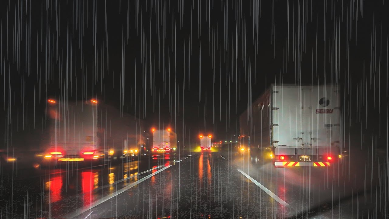 ☔️Late Night Rainy Highway Drive💤Drift into Deep Sleep(Real Footage, Not AI)
