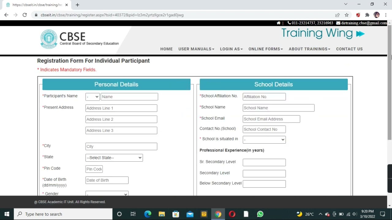 How to register in CBSE training portal