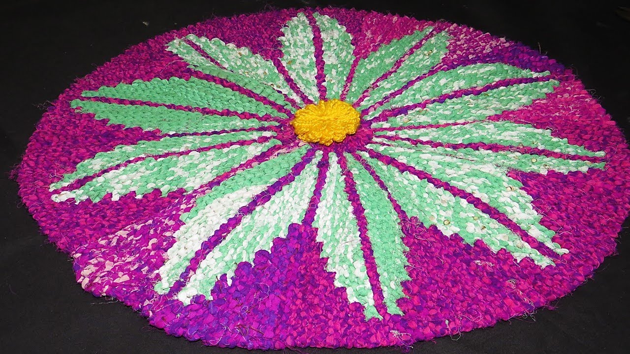 एक पुरानी साडी़ से बनाये इतना बढ़िया पायदान बिना सिलाई मशीन के Old clothes door mat making | Doormat