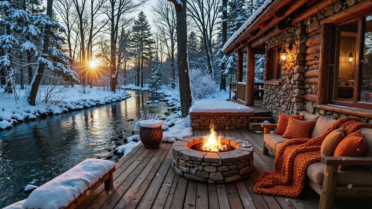 Relaxing January Winter Morning at Cozy Lakeside Nook 🎹❄ Soft Piano Background Music to Study