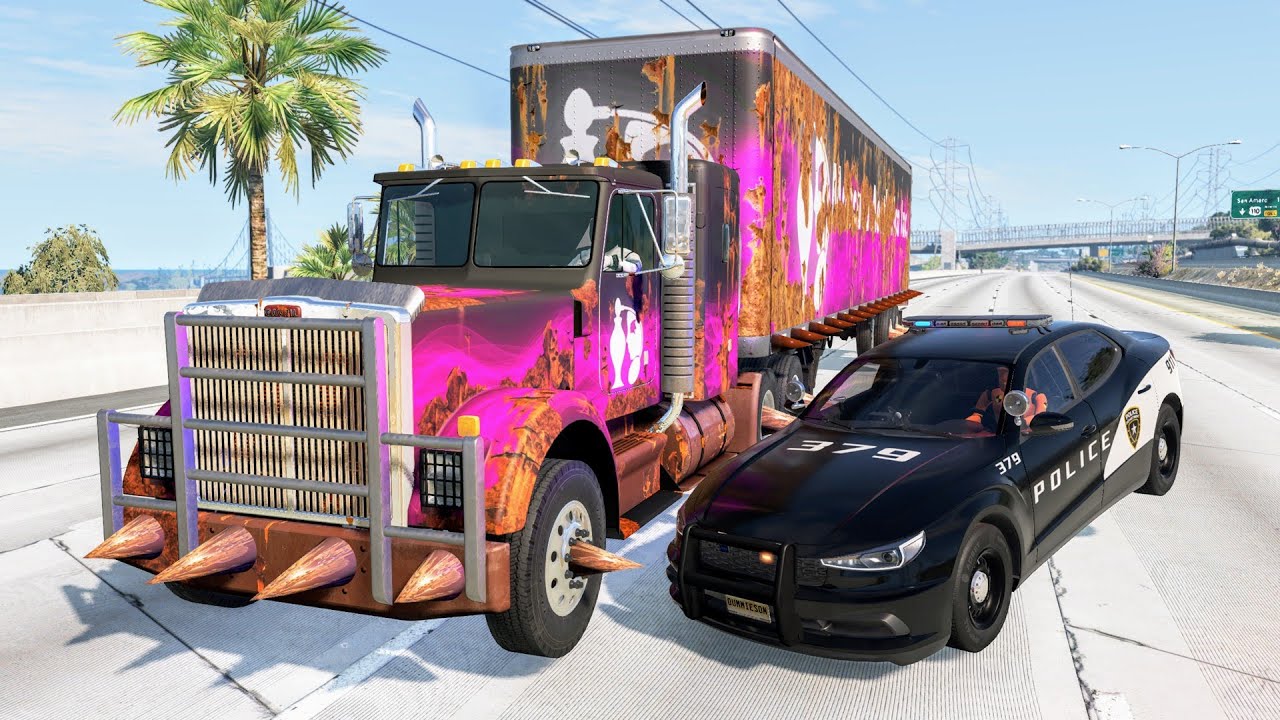 Crazy Police Chases #154 - BeamNG Drive Car Crashes | CrashBoomPunk