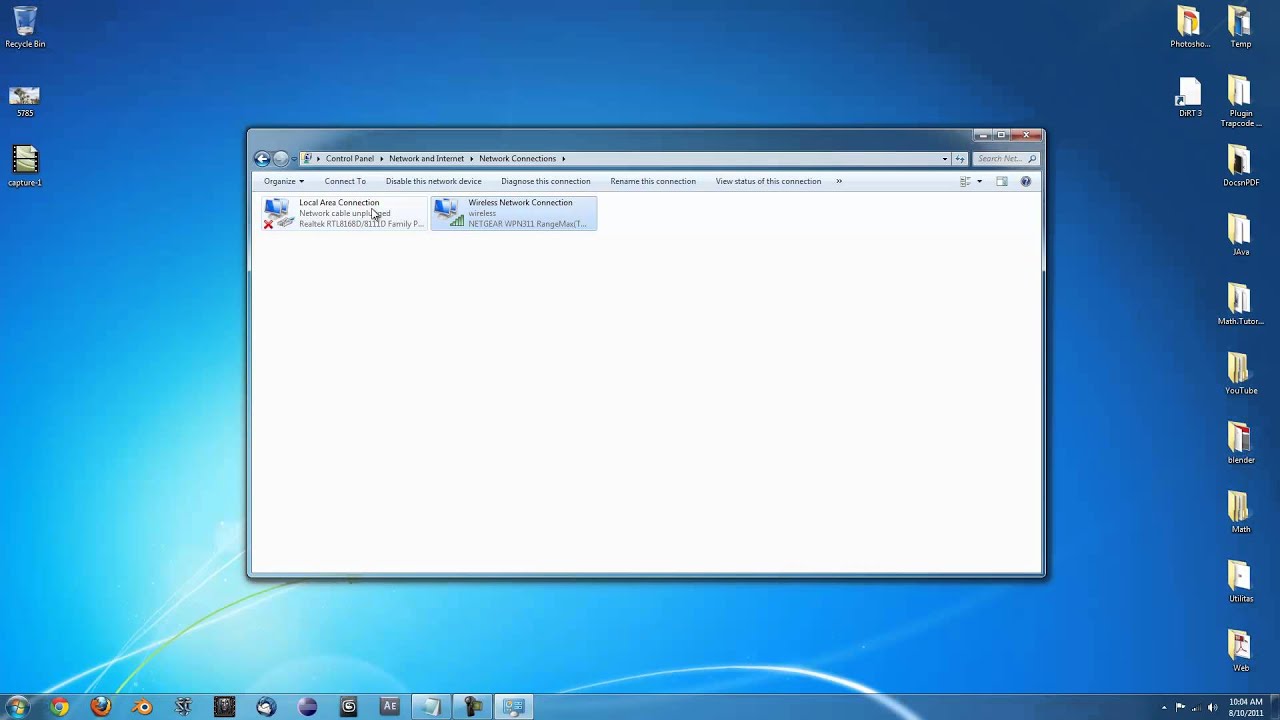 Set up Network Bridge Windows 7