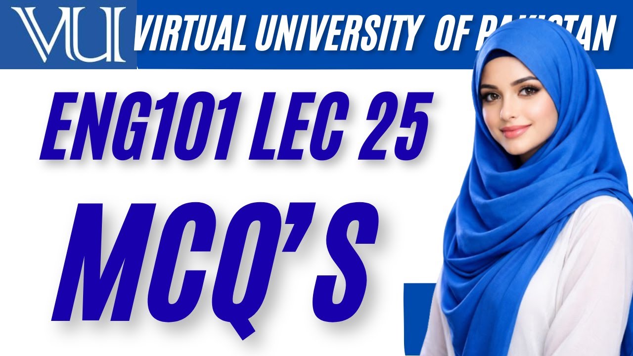 ENG101 Lecture 25 MCQs | Revising Sentence Errors | Virtual University Final Term #eng101 #vu