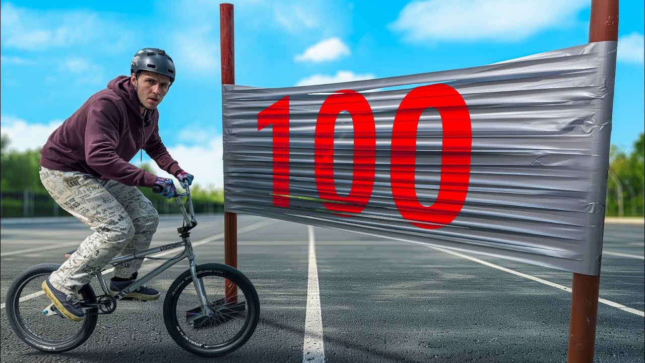 TRAVERSER 100 COUCHES DE SCOTCH EN BMX !