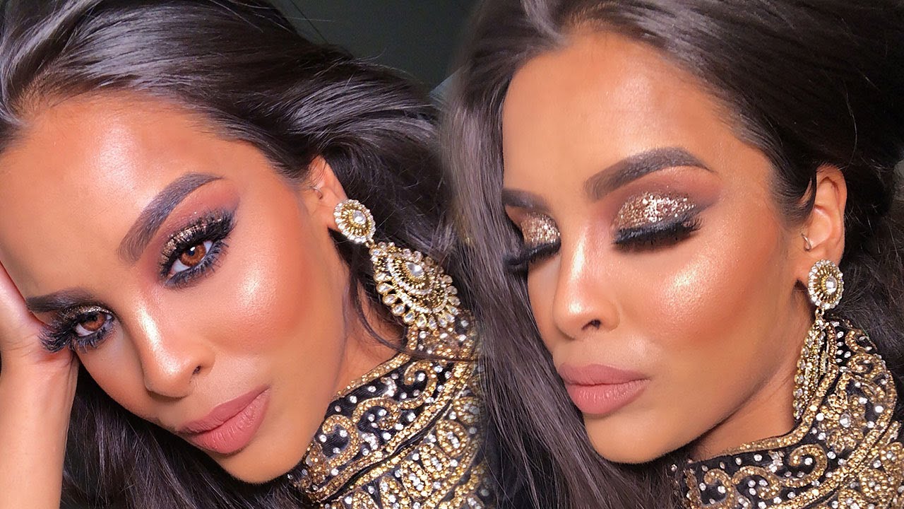 EID GOLD GLITTER MAKEUP TUTORIAL| NikkisSecretx