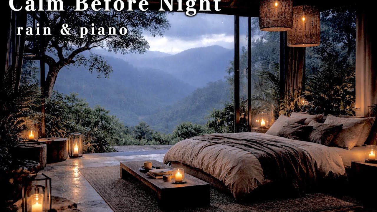 Calm Before Night | Rainy Cafe Piano for Deep Relaxation & Gentle Evening Reset夜の前に、心を静かに整える時間