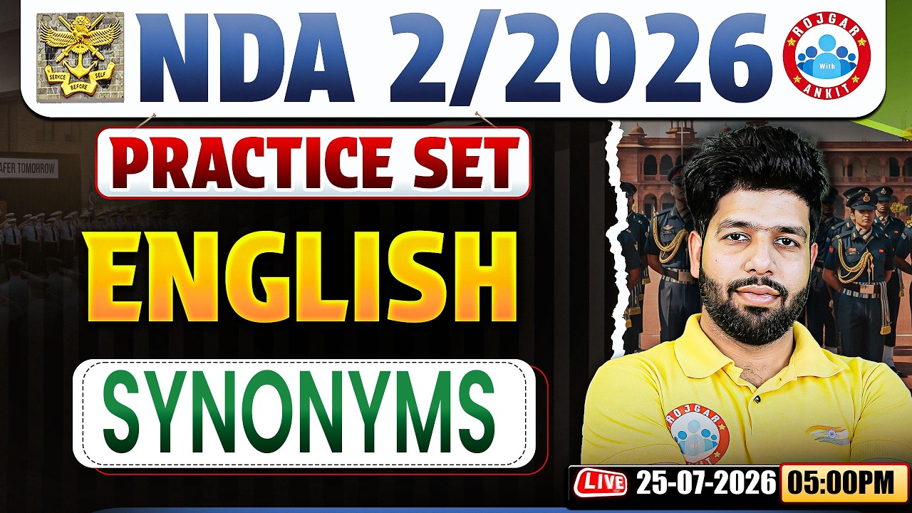 NDA English : Synonyms | NDA English Practice Set - 11 | English For NDA 2 2026 By Anuj Sir