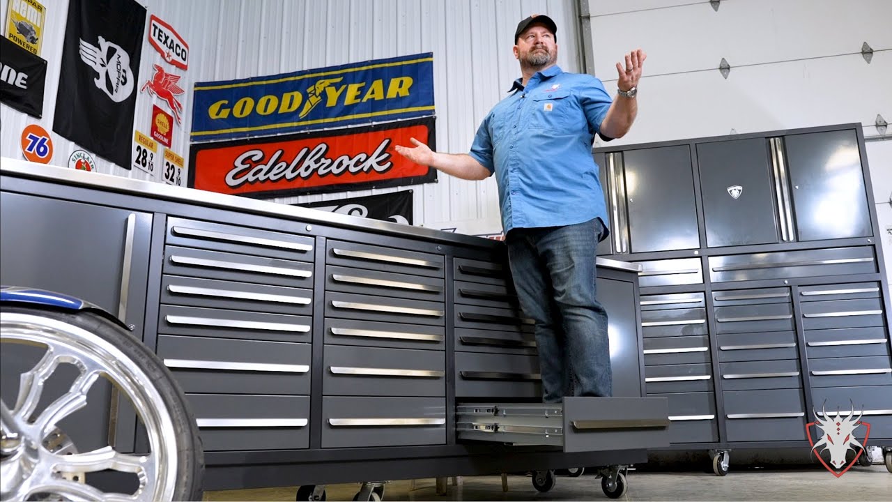 New 18 Drawer Garage Workbench now with SWAPPABLE DRAWERS!