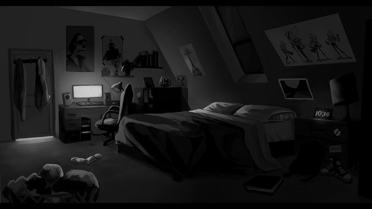 music playlist but you're in another room while it's raining