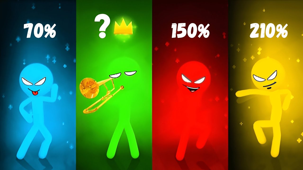 Stickman Party Tournament Mode – 4 Players Full Gameplay 🏆