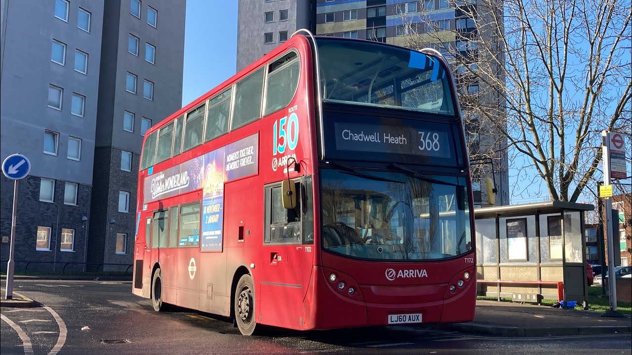 FRV. Arriva London Route 368. Chadwell Heath - Barking, Harts Lane. Enviro400 T172r (LJ60 AUX)