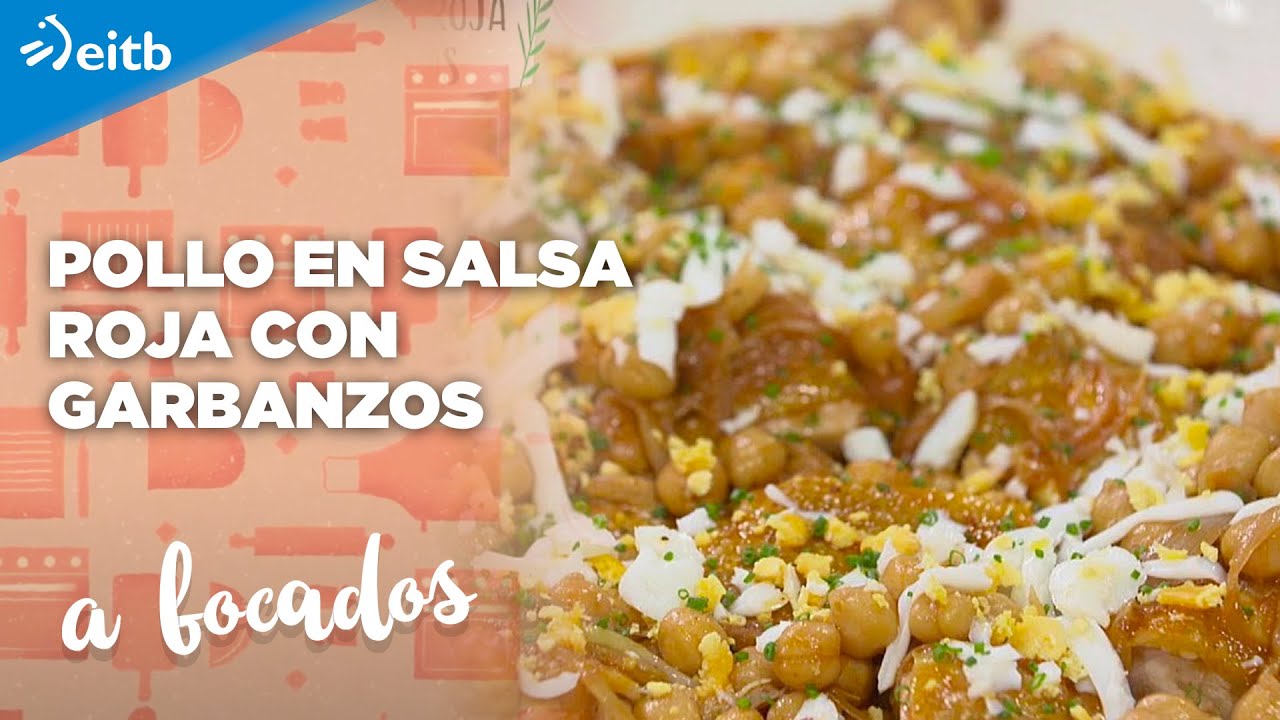 A BOCADOS: Pollo en salsa roja con garbanzos