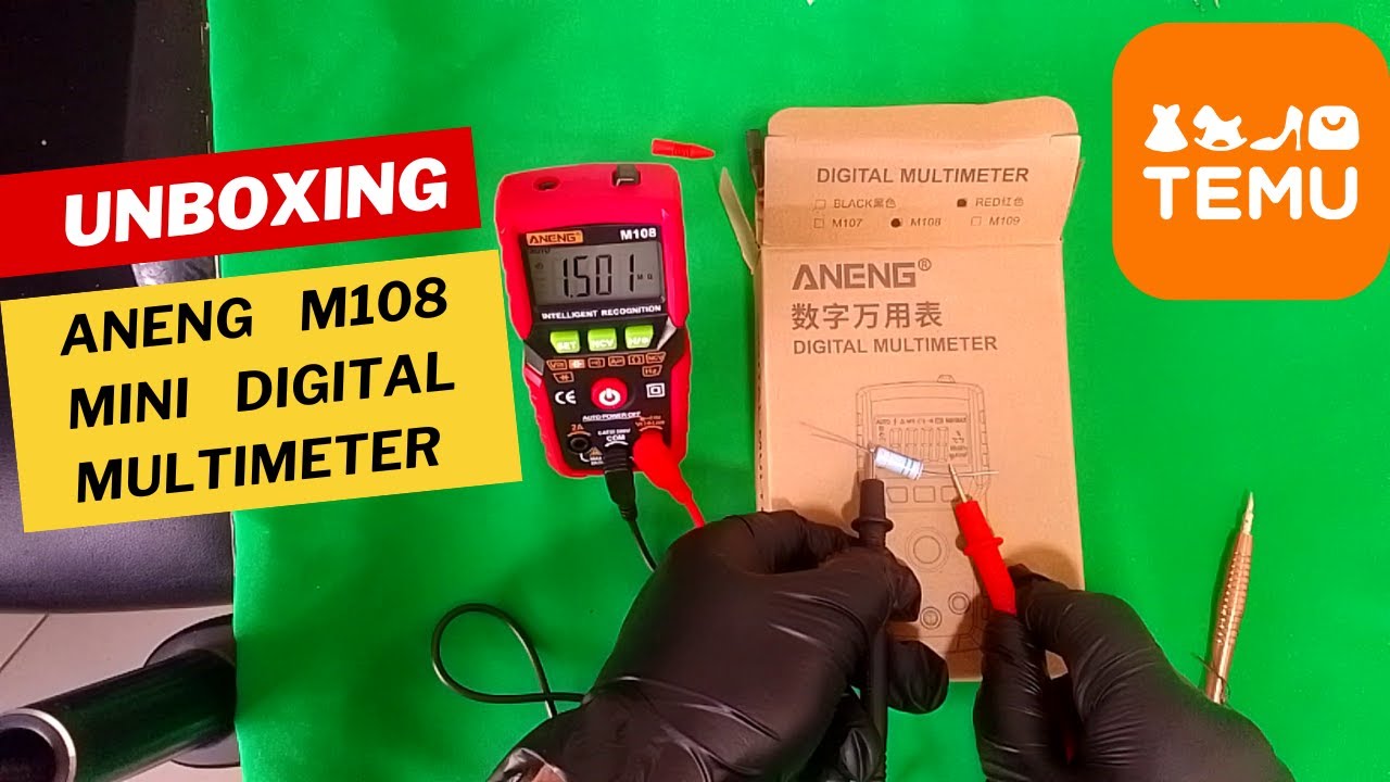 Unboxing and testing ANENG M108 Mini Digital Multimeter TEMU*