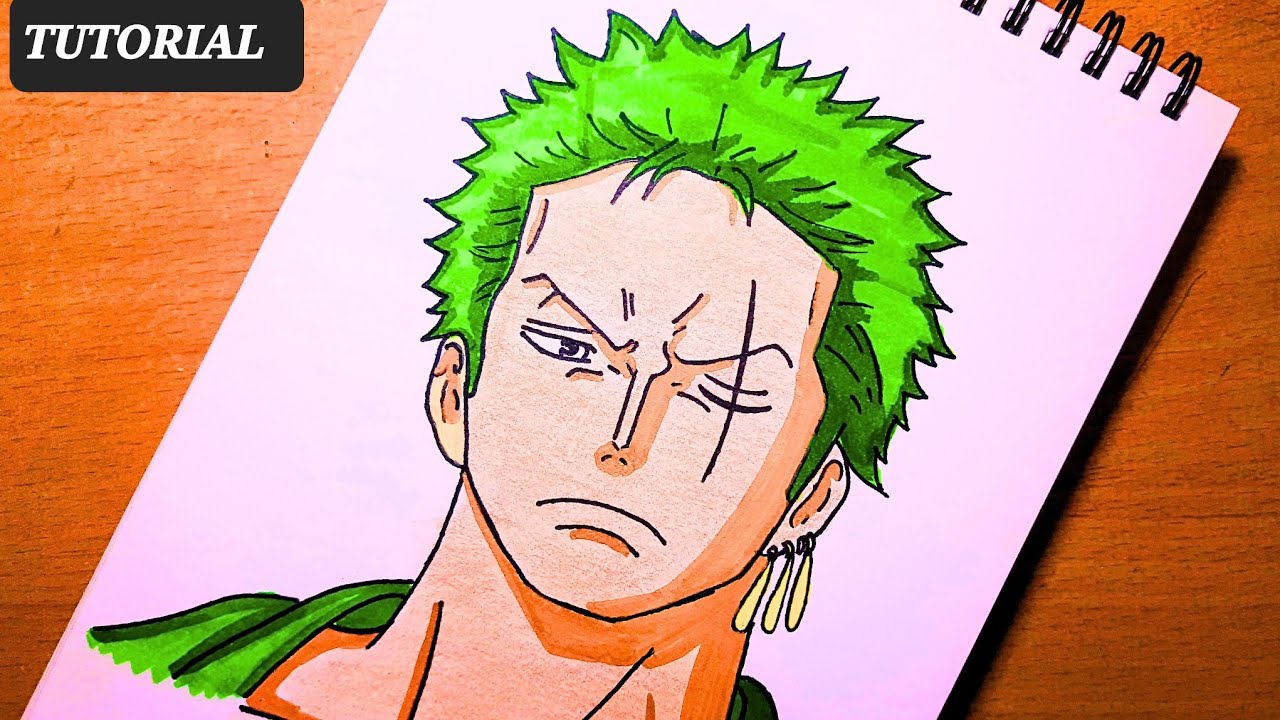 How to draw Zoro from One piece step by step// easy drawing tutorial of zoro 