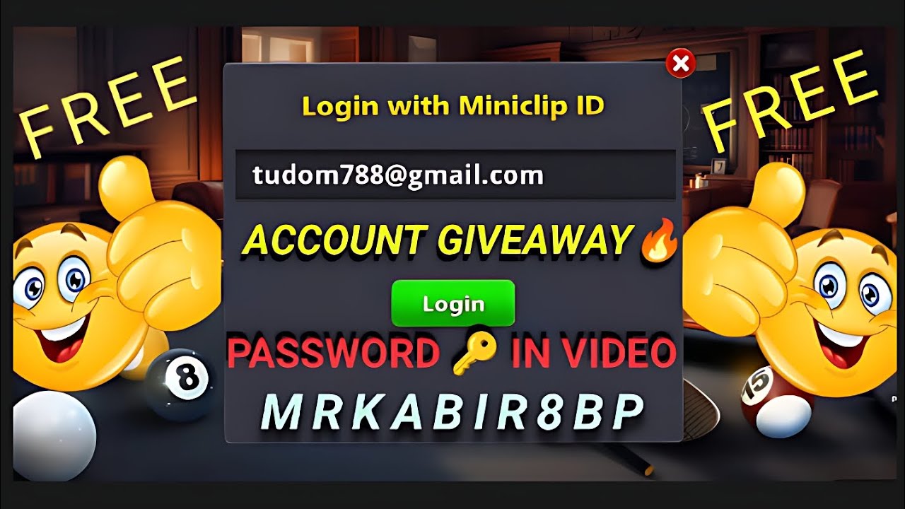 🎁 Free 8 Ball Pool MAX Account | Email & Password Shown in Video 🔥