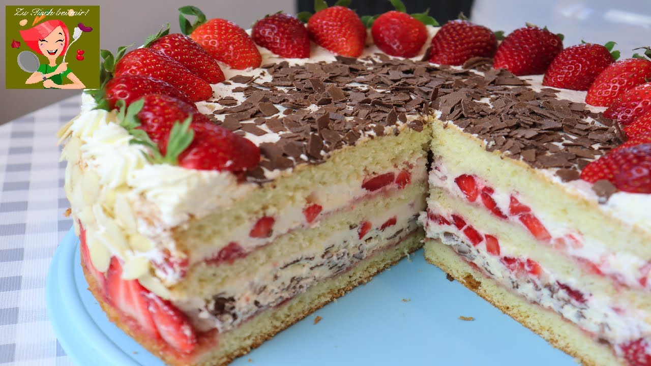 Ich habe zum ersten Mal eine Torte gemacht‼️Amateur Torte🤪 ‼️Erdbeer Mascarpone Torte🍓