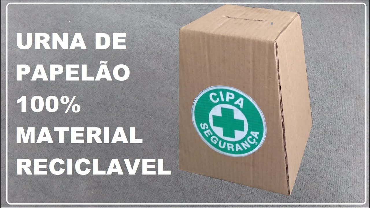 URNA FEITO DE PAPELÃO 100%  MATERIAL RECICLÁVEL