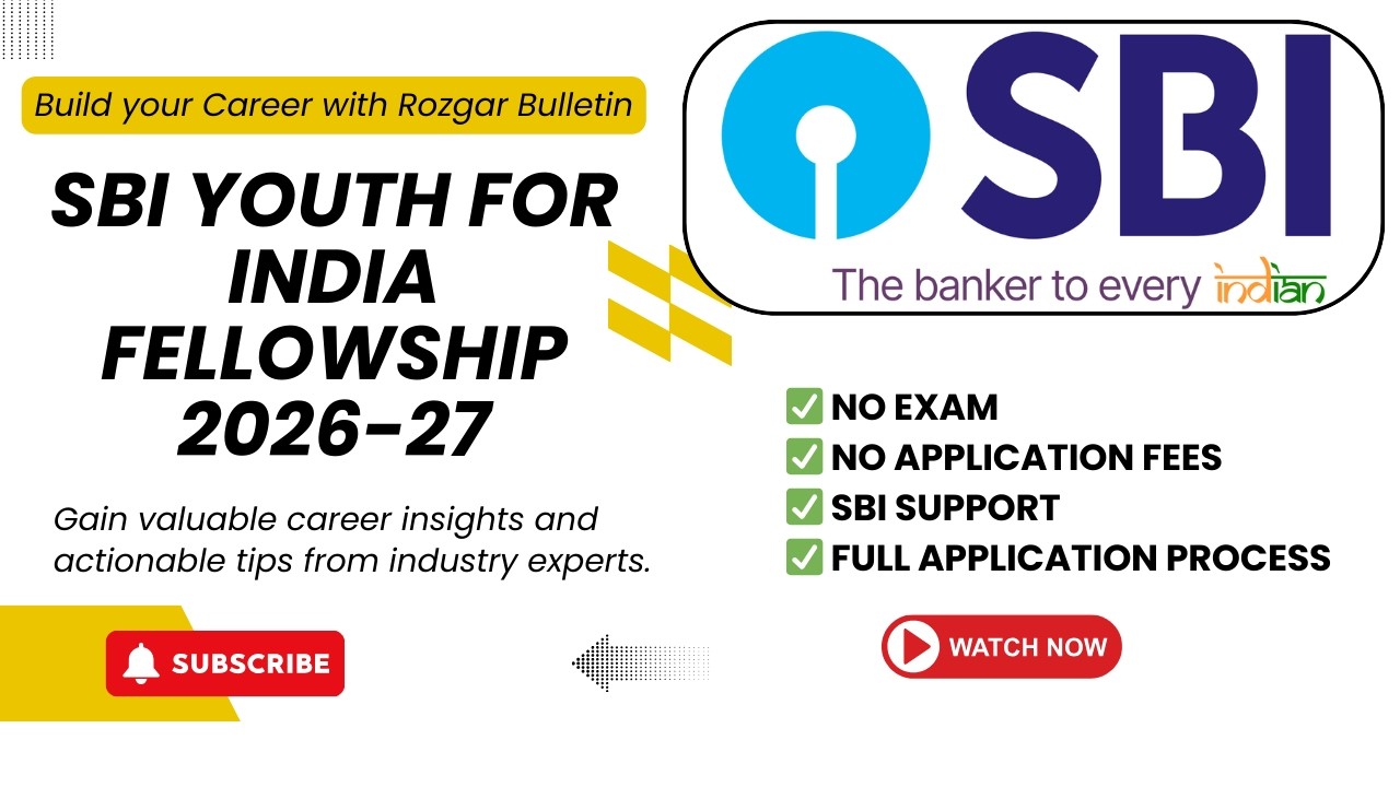 🔥 SBI Youth for India Fellowship 2026 Form Fill Up | Apply Now