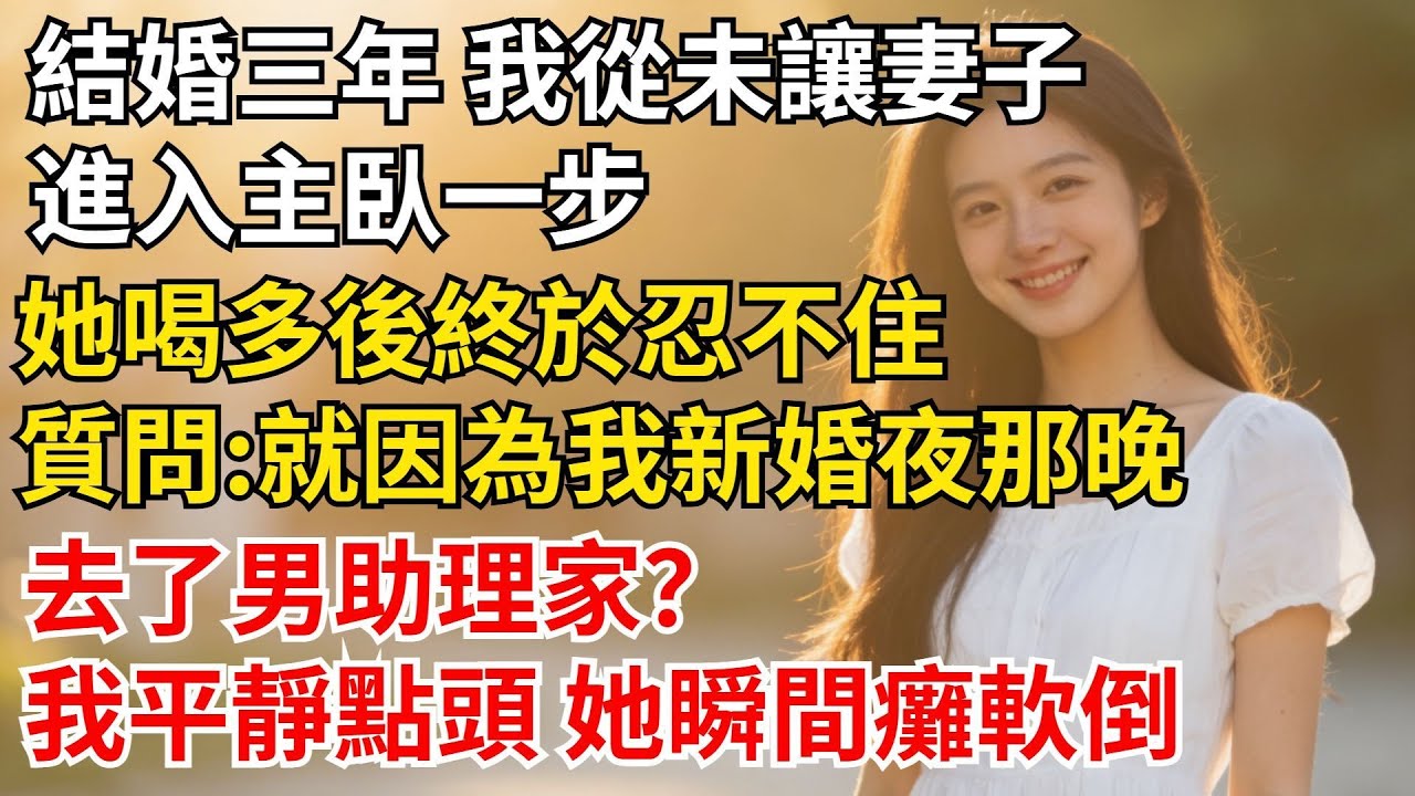 結婚三年，我從未讓妻子進入主卧一步，她喝多後終於忍不住質問：就因為我新婚夜那晚去了男助理家？我平靜點頭，她瞬間癱軟倒地#男頻爽文天花板#爽文小説改編#打工人解壓爽文#每天一