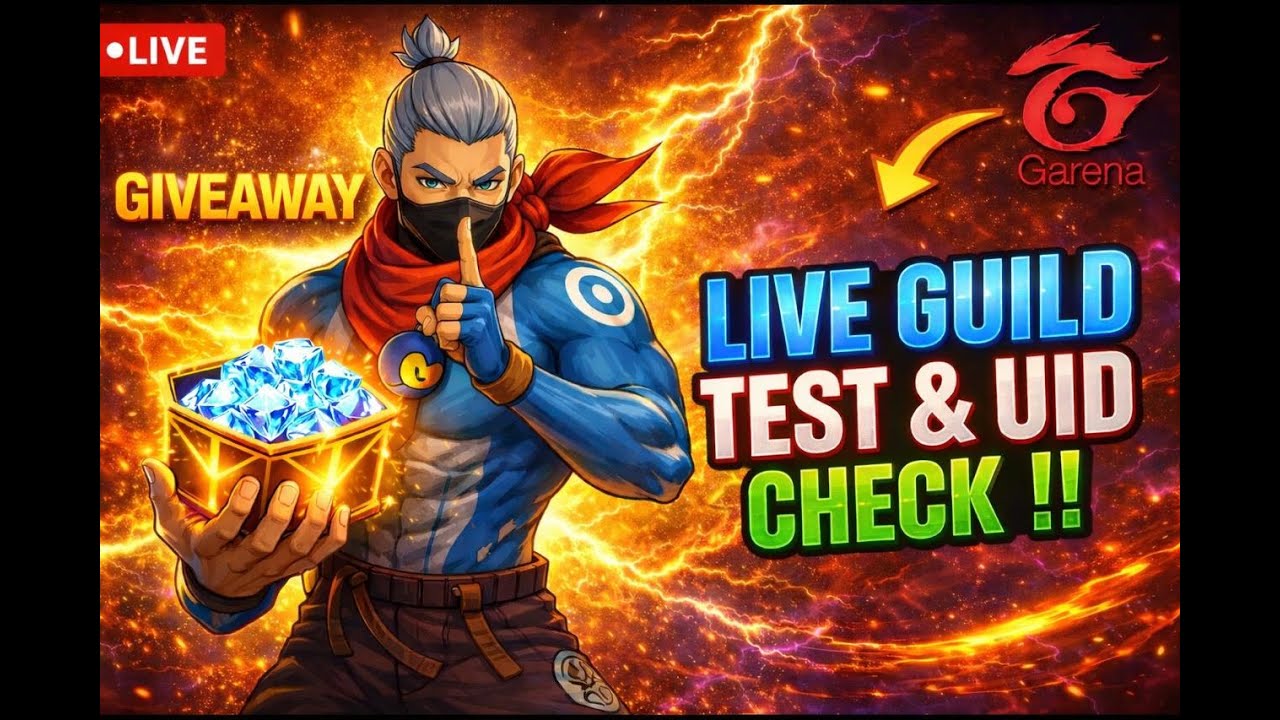 🔴 FREE FIRE LIVE | Guild Test & UID Check | Custom Gameplay | Handcam CS PUSH