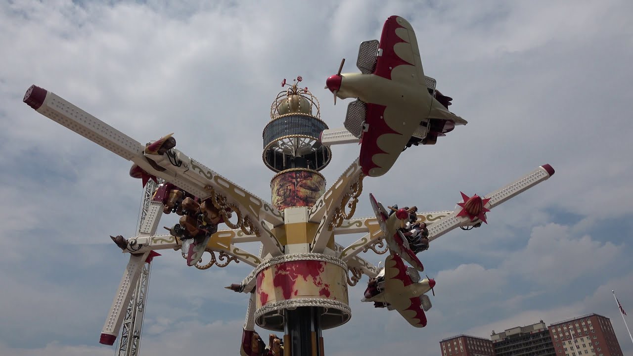 [4K] ATLANTIC AVIATOR Ride at Luna Park Coney Island Brooklyn New York USA
