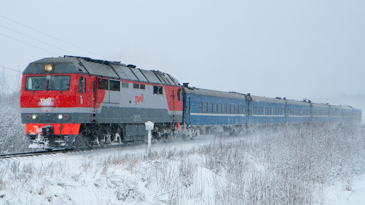 [РЖД] ТЭП70БС-176 с пассажирским, перегон Передольская &mdash; Бахарево