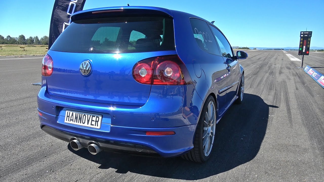 800HP Volkswagen Golf 5 R32 Turbo 1/2 Mile Accelerations!