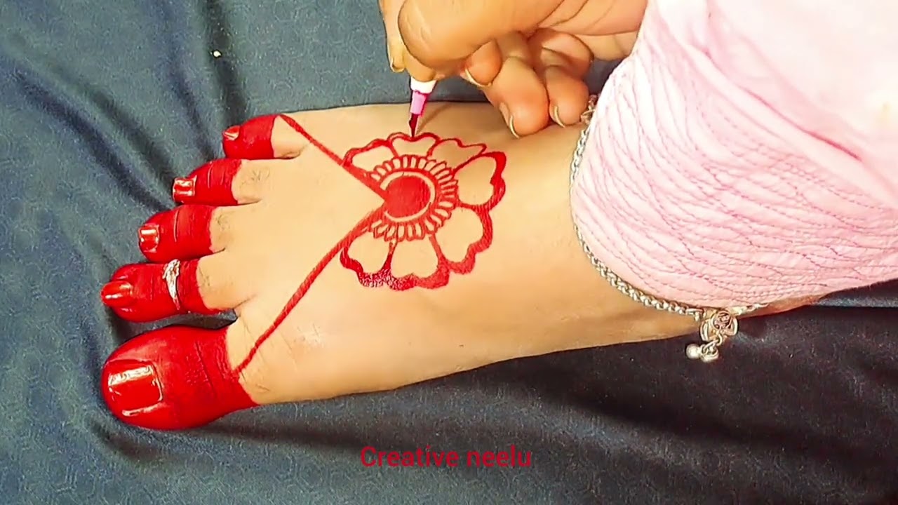 Simple trick alta design || pero ke liye mahawar design || stylish feet with alta design 