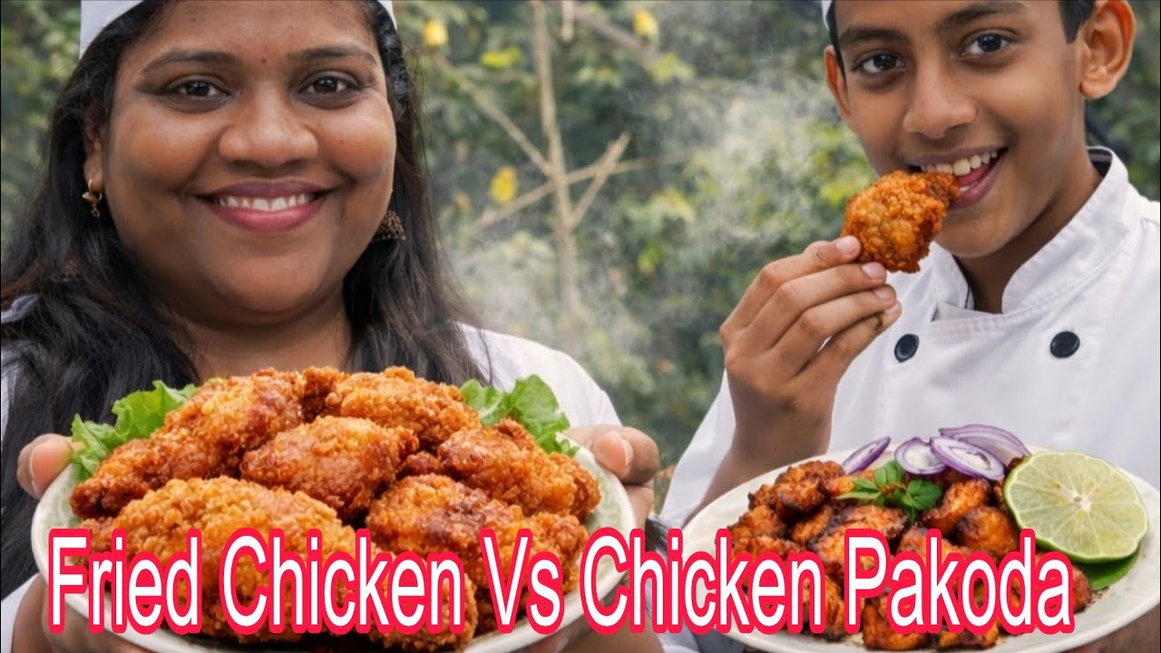 v&kvlogs is live Fried Chicken VS Chicken Pakoda 🔥 Live Cooking Today | Crispy Chicken Challenge