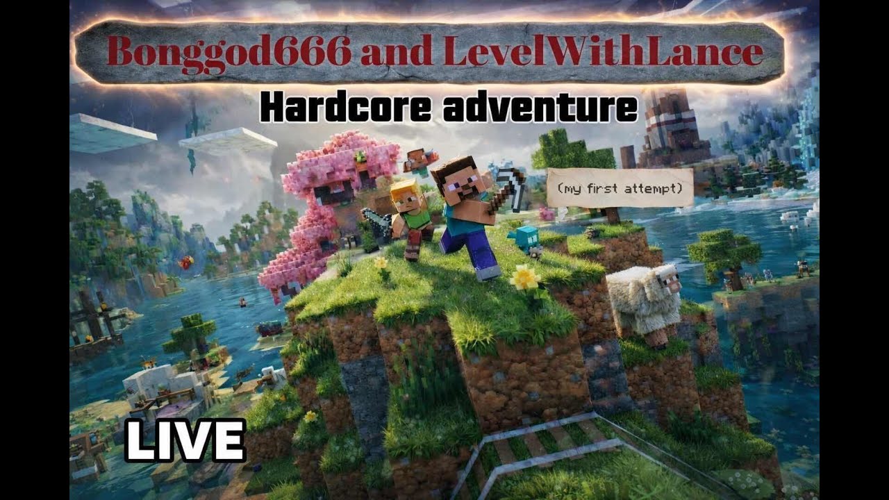 LIVE: HARDCORE MINECRAFT with @Bonggod666  #minecrafthardcormode #minecraft #adventure