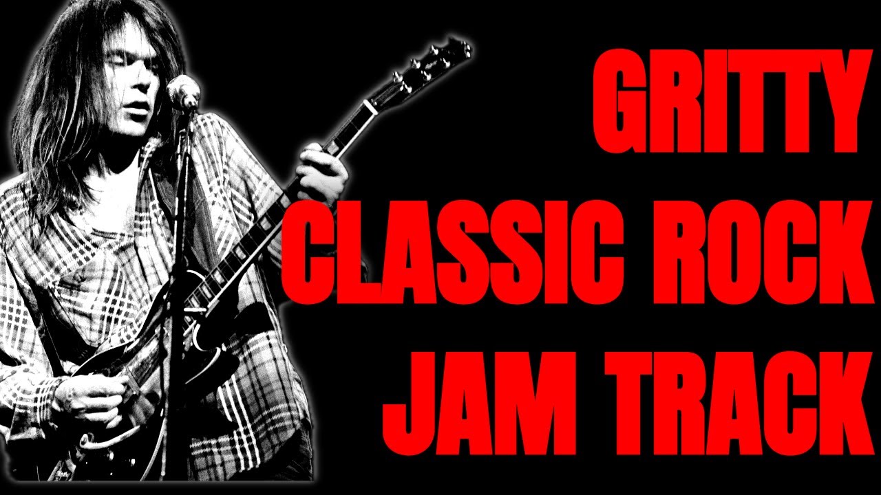 Gritty Classic Rock Jam Track | Guitar Backing Track (D Minor - 80 BPM)