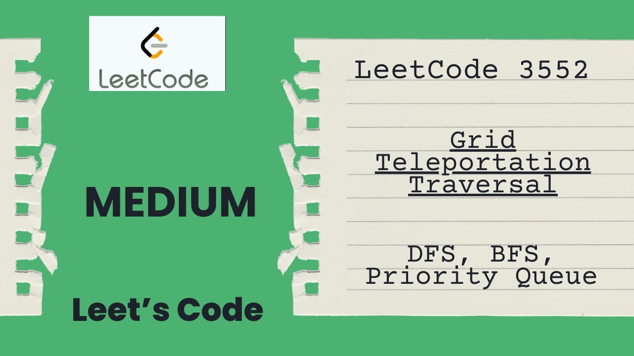 LeetCode 3552. Grid Teleportation Traversal | DFS | BFS | Priority Queue | Graph | Medium